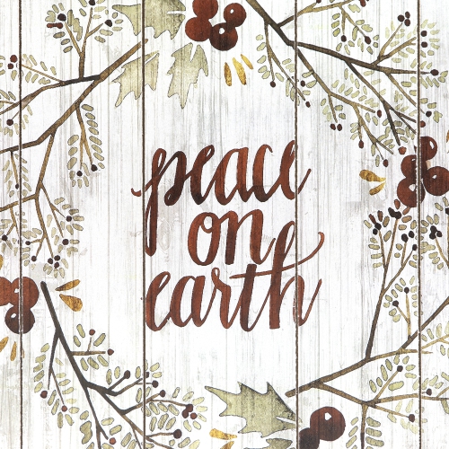 Peace on Earth Christmas Wall Sign - 12"