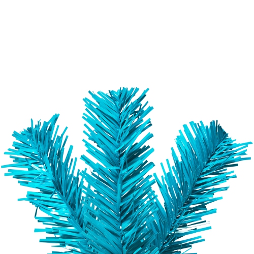 Pre-Lit Medium Artificial Pine Christmas Tree - 4' - Turquoise - Clear Lights