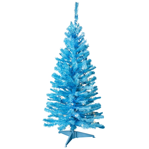 Pre-Lit Medium Artificial Pine Christmas Tree - 4' - Sky Blue - Clear Lights