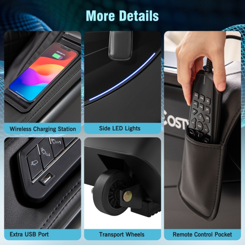 Costway 4D Massage Chair, Full Body SL Track Zero Gravity Massage Recliner with Waist Heating, Airbag Massage, Black