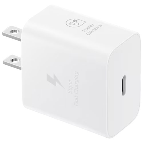 Samsung Super Fast Charging 25W USB Type-C Wall charger with Type-C Cable - White