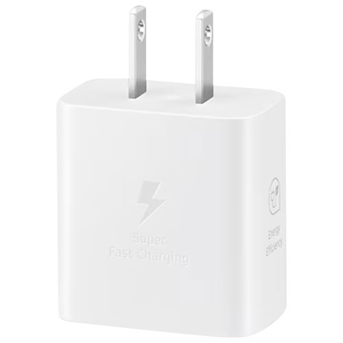 Samsung Super Fast Charging 25W USB Type-C Wall charger with Type-C Cable - White