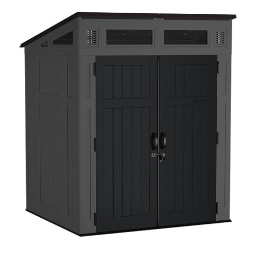 SUNCAST  - Modernist 6' X 5' Storage Shed - Peppercorn/black