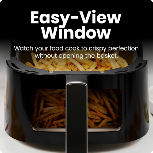 Chefman Turbo Fry Touch 4-Qt Easy-View Air Fryer w/ 4 Cooking Presets and 450F Hi-Fry Button - Black