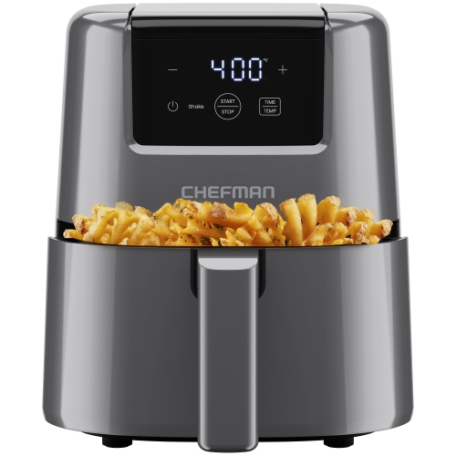 CHEFMAN  2 Qt Compact Air Fryer W/ Digital Display And Shake Reminder - In Grey Great !!!