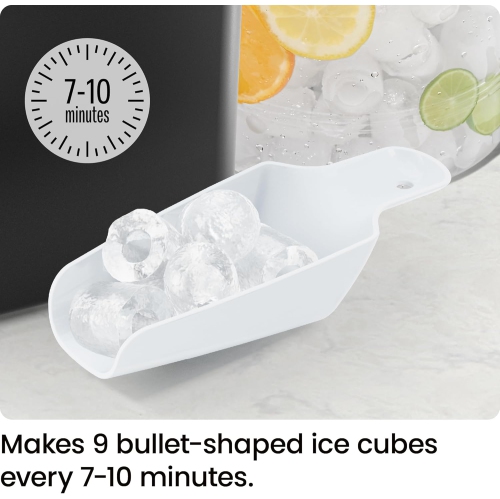 Machine à glaçons compacte de comptoir double capacité 0,88&nbsp;lb d'ICEMAN - Noir