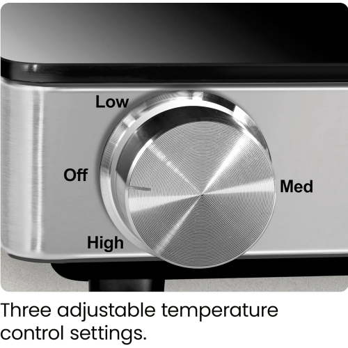 Chefman Compact 15"x12" Glass Top Electric Warming Tray with Adjustable Temperature Control - Stainless Steel