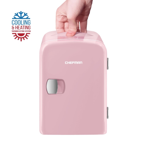 Chefman Portable 4L Mini Fridge w/ Heating and Cooling - Pink