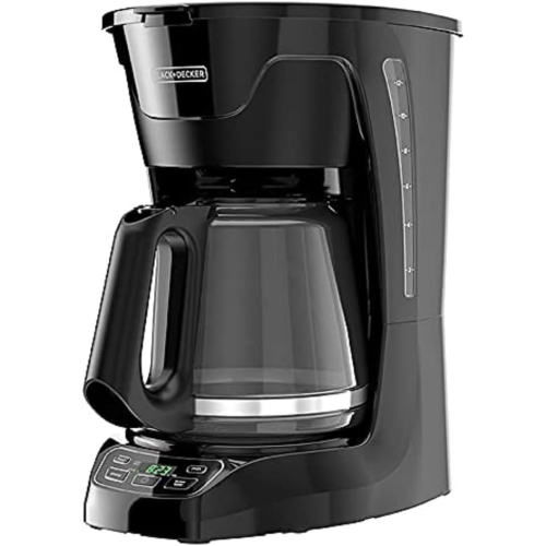 MR. SPARKLE  Programmable Digital Coffeemaker In Black, 12-Cup Capacity Coffee Machine Designed for Convenient Brewing