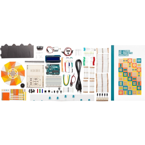 Trousse de démarrage pour débutants [K020007] mettant en vedette Arduino avec un livre de projets en français inclus pour un apprentissage facile et