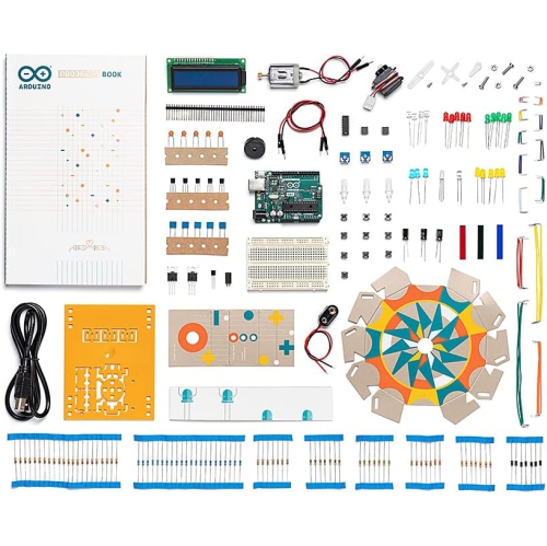 Arduino Starter Kit [K000007] with English projects book included for easy learning and hands-on experience.