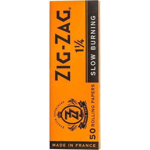 Zig-Zag – Slow Burning Rolling Papers, Carton of 25 packs, 50 Leafs per Pack, 1¼ Size, Easy Rolling, 100% Natural Gum Arabic, No Bleach, Authentic