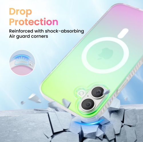iPhone 16 Plus Compatible with MagSafe,Holographic Iridescent Cover,Shockproof Protective Rainbow Phone Case Magnetic for iPhone 16 Plus 6.7"