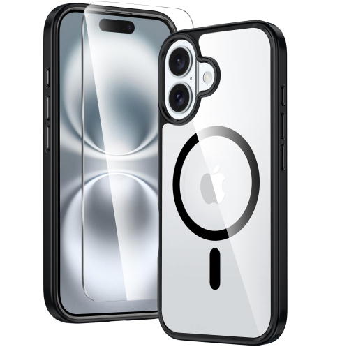 iPhone 16 Plus Case: Clear Case Magnetic Military Grade Drop Protection Anti Yellowing Cell Phone Cover - Rugged Shockproof Protective Bumper Cases