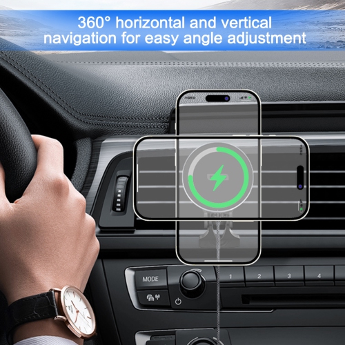 Tecto Magsafe Car Phone Holder - Wireless Charging - Qi2 Certified - 15W Fast Charging - USB-C - Powerful Suction - 360 Rotation