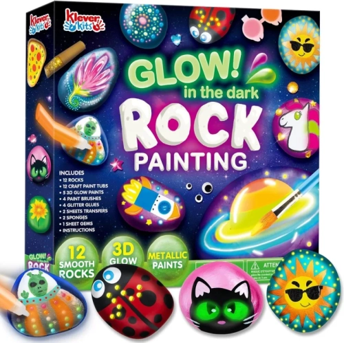 Image 1 de 7.. Trousse de peinture phosphorescente - Arts et artisanat pour enfants de 6 à 12 ans, cadeau idéal pour garçons et filles