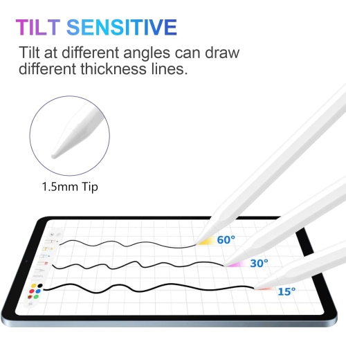 Stylus Pen for iPad, Active Pencil for Apple iPad 10th/9th/8th/7th/6th Generation, iPad Pro 11/12.9 inch, iPad Air 5th/4th/3th Gen, White