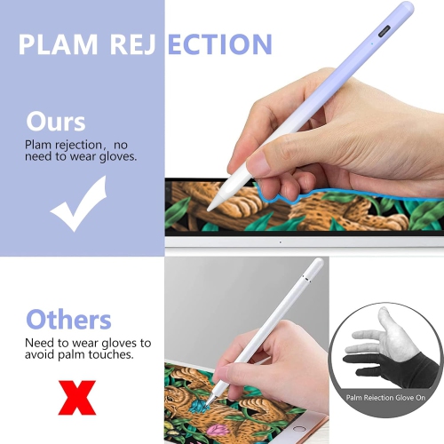Stylus Pen for iPad, Active Pencil for Apple iPad 10th/9th/8th/7th/6th Generation, iPad Pro 11/12.9 inch, iPad Air 5th/4th/3th Gen, Sky Grey