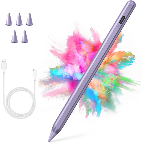 Stylus Pen for iPad, Active Pencil for Apple iPad 10th/9th/8th/7th/6th Generation, iPad Pro 11/12.9 inch, iPad Air 5th/4th/3th Gen, Purple