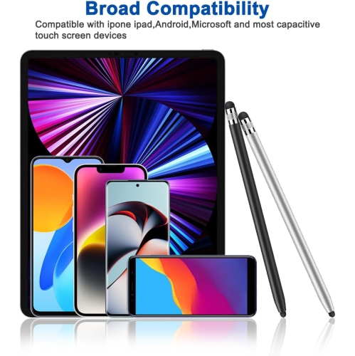 2 Pack Stylus Pens for Touch Screens, Sensitivity Precision Capacitive Stylus Pen for iPad iPhone Samsung Tablets all Universal Touchscreen Devices,