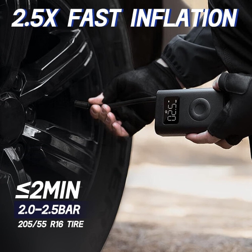 Compresseur d'air électrique portatif Xiaomi 2, pompe à air électrique sans fil 150&nbsp;lb/po² avec détection numérique de la pression des pneus