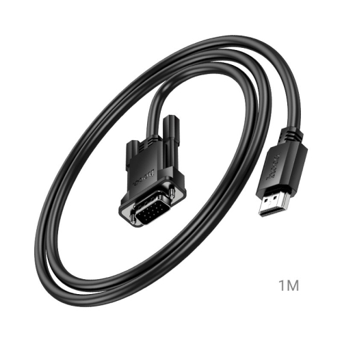 HDMI to VGA cable for PC, desktop, laptop, computer, monitor, projector, HDTV, Raspberry Pi, Roku, male to male US12 Hoco 1M