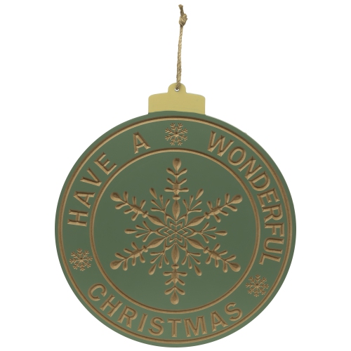 Enseigne murale ronde de Noël «&nbsp;Have a Wonderful&nbsp;», 17,5&nbsp;po