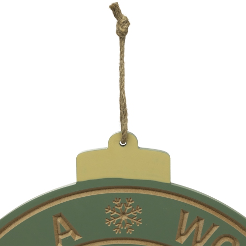 Enseigne murale ronde de Noël «&nbsp;Have a Wonderful&nbsp;», 17,5&nbsp;po