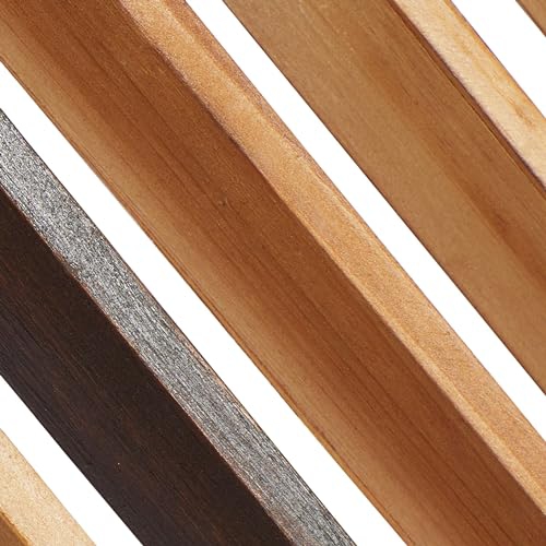Deco 79 Wood Geometric Slatted Design Wall Decor, Set of 3 12"W, 35"H, Brown