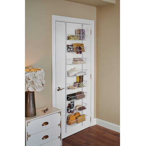 ClosetMaid – Organisateur de panier à 8 niveaux pour porte et mur à 97535 niveaux, 18&nbsp;po, blanc