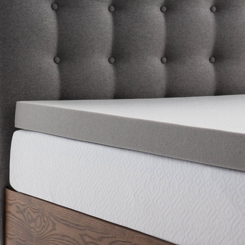 Lucid 3 Inch Bamboo Charcoal Memory Foam Mattress Topper, Queen