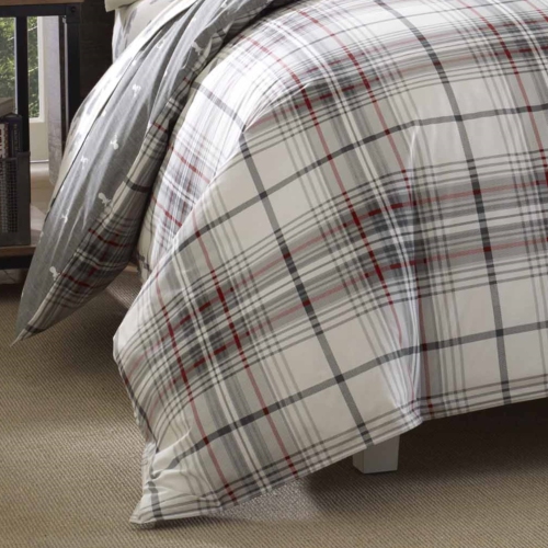 Eddie Bauer Alder Plaid Duvet Cover Set, King, Charcoal