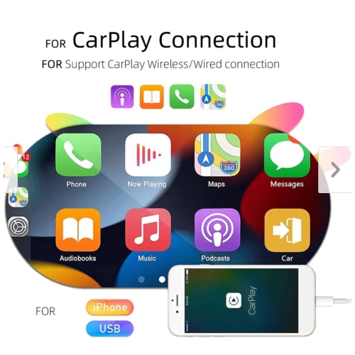 Chaîne stéréo d'auto à écran tactile rétractable de 7&nbsp;po avec CarPlay sans fil, Android Auto et caméra de recul