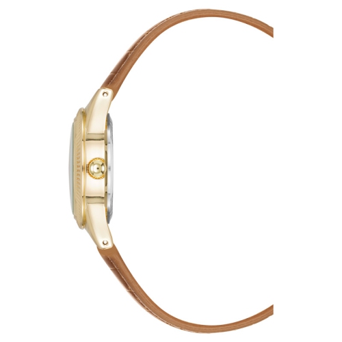 Montre 28 mm ronde pour femmes avec bracelet doré et bracelet champagne d'Anne Klein