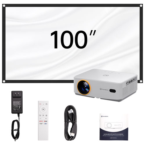 Vankyo Leisure 570B 1080p HD LED WebOS Home Theatre Mini Projector with 100" Screen