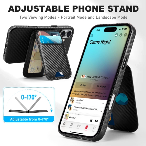 iPhone 16 Plus with Detachable Magnetic Card Holder Stand PU Leather Magnetic Wireless Charging RFID Blocking cover with iPhone 16 Plus 6.7",
