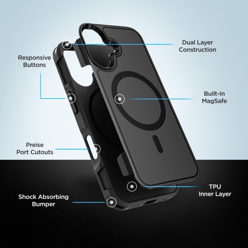 Étui-portefeuille pour iPhone 16 Plus; Couvercle protecteur pour téléphone et porte-carte magnétique élastique robuste (noir)