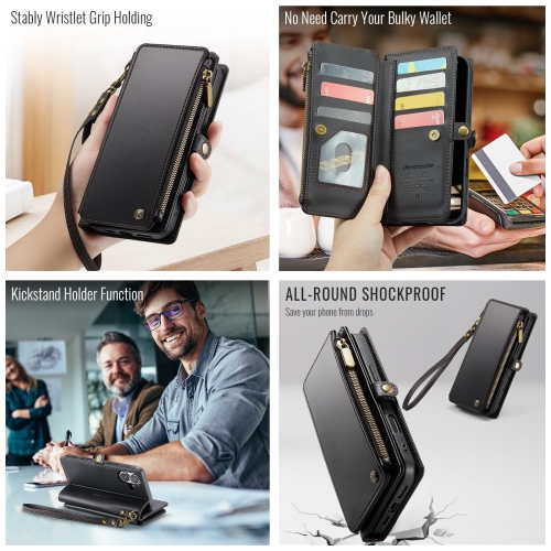 Étui pour iPhone 16 Plus,? Blocage RFID? Pour iPhone 16 Plus Étui portefeuille pour femme homme avec porte-carte, PU cuir fermeture éclair étui