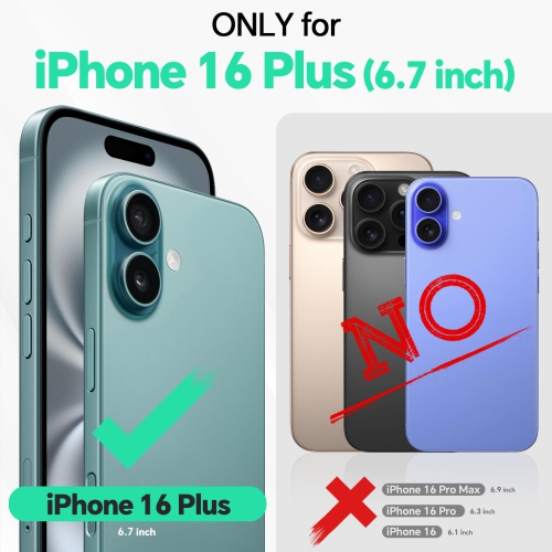 iPhone 16 Plus 6.7", TPU Shockproof Inner , Kickstand PU Leather RFID Blocking 4 Card Holder Magnetic Stand Protective Cover Compatible with iPhone