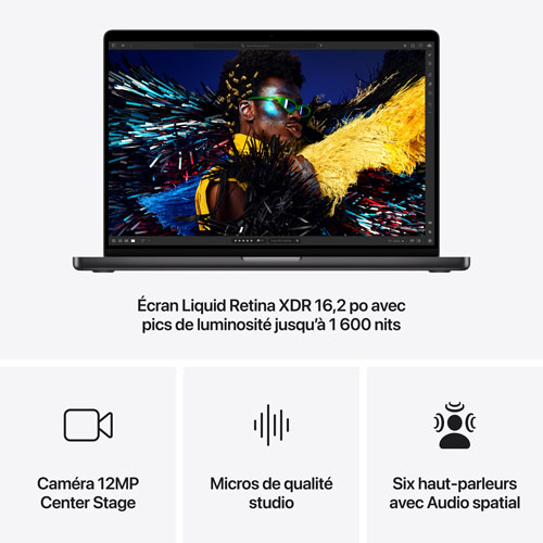 MacBook Pro de 16,2 po d'Apple - Noir infini (M4 Pro d'Apple/RAM 48 Go/SSD 512 Go) - Anglais