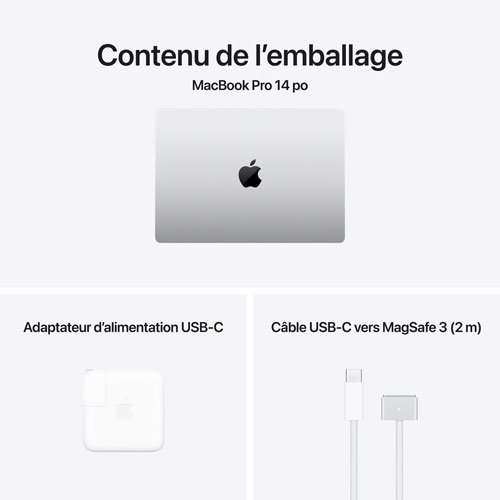 MacBook Pro de 14,2 po d'Apple - Argenté (M4 d'Apple/RAM 24 Go/SSD 1 To) - Français