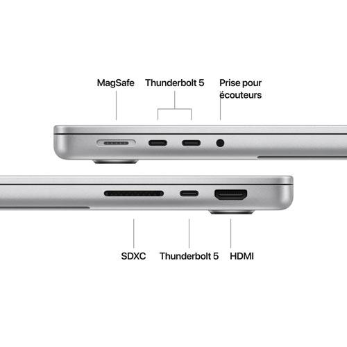 Apple MacBook Pro 14.2" (Fall 2024) - Silver (Apple M4 Max / 36GB RAM / 1TB SSD) - French