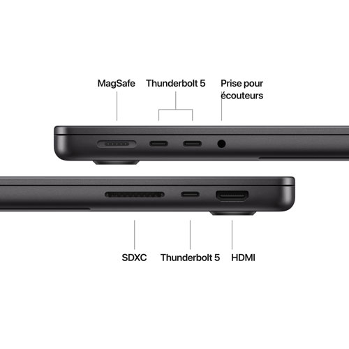 MacBook Pro de 14,2 po d'Apple - Noir infini (M4 Pro d'Apple/RAM 24 Go/SSD 1 To) - Français