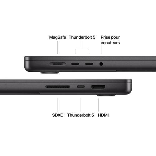 MacBook Pro de 16,2 po d'Apple - Noir infini (M4 Pro d'Apple/RAM 24 Go/SSD 512 Go) - Français