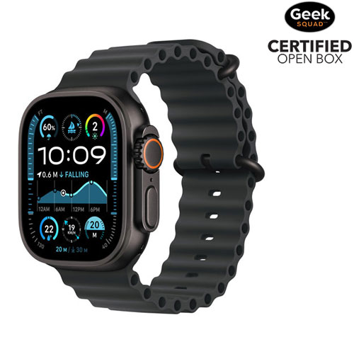 Open Box - Apple Watch Ultra 2 49mm Black Titanium Case with Black Ocean Band