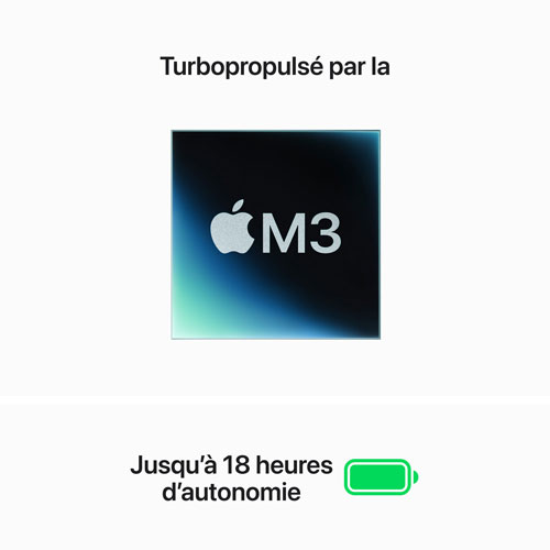 MacBook Air de 15,3 po avec Touch ID d'Apple - Comète (M3 d'Apple/RAM 16 Go/SSD 256 Go) - Français