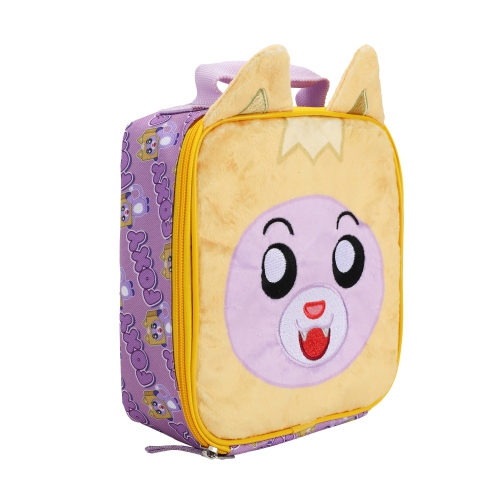 LankyBox Fuzzy Face 3-D Ears Kids Lunch Bag