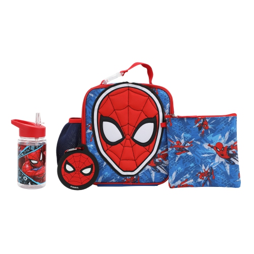 Spider-Man Kids 4 Piece Insulated Lunch Bag Set