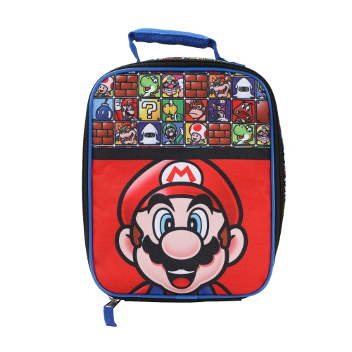 Super Mario Bros. Character Tiles Kids Dual Compartment Insulated Lunch Bag