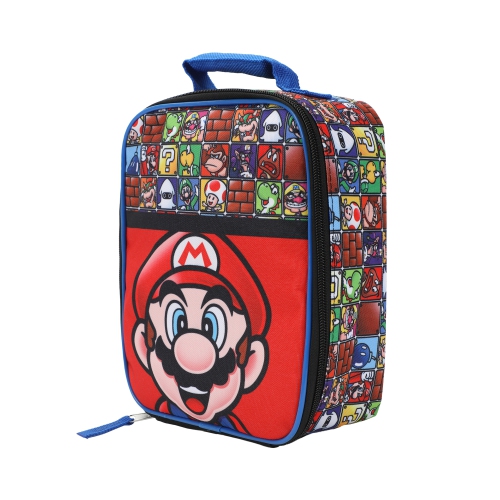 Super Mario Bros. Character Tiles Kids Dual Compartment Insulated Lunch Bag